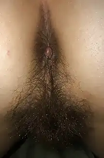 My wifes hairy pussy and ass in thigh highs